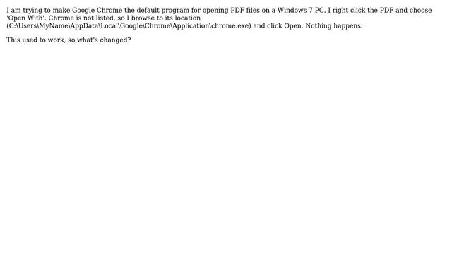 Why can't I make Google Chrome my default PDF viewer any more? смотреть онлайн