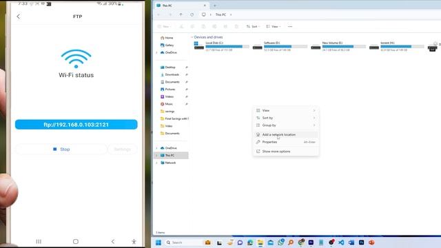 Transfer files from Smartphone to Windows PC without any Software. Transfer using FTP server. смотреть онлайн