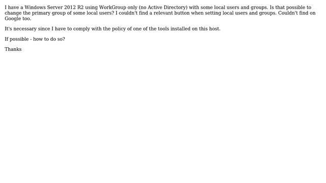 How to change primary group on Windows without ActiveDirectory? смотреть онлайн