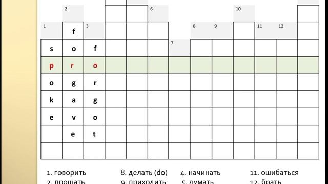 Неправильные глаголы. История 8. Выходной.