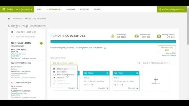 Bulk Check-In from Manage Group Reservation Page in Softinn PMS (Hotel PMS) смотреть онлайн