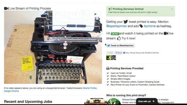 Le Petite Print Shop - A Tweet Printing Typewriter смотреть онлайн
