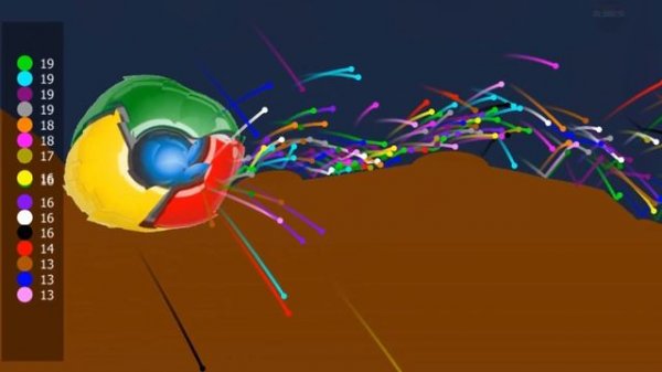 marble race  - Escape The Softbody Chrome Logo -  Survival Marble Race in Algodoo