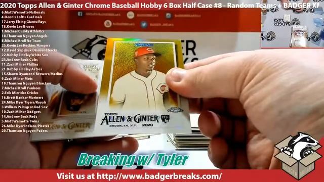 2020 Topps Allen & Ginter Chrome BB Hobby 6 Box Half Case #8 - Random Teams+BADGER XMAS PROMO смотреть онлайн