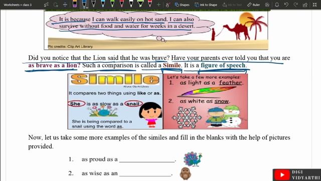 Class 3 Worksheet 160 | THE SHIP OF THE DESERT | SIMILIES | ENGLISH | 03 FEB 2021 смотреть онлайн