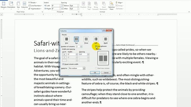 Word 2013 - Lesson 23 - Creating Columns смотреть онлайн