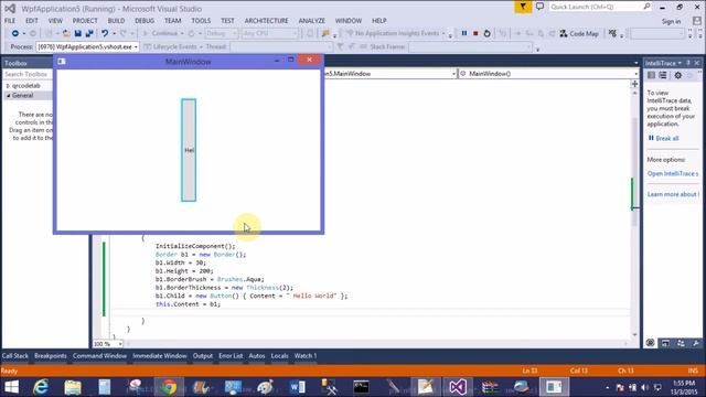Border color and border thickness example in WPF смотреть онлайн