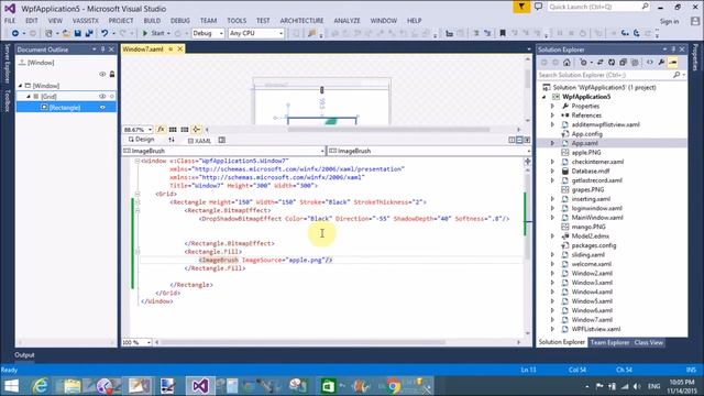Drop Shadow effect example in WPF смотреть онлайн