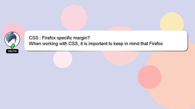 CSS : Firefox specific margin? смотреть онлайн