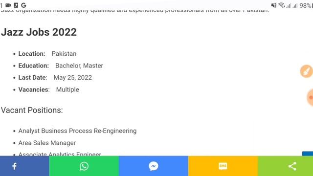 Jazz Jobs 2022 Mobilink Latest Advertisement