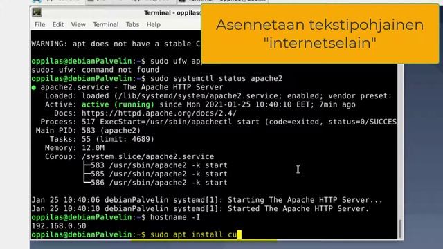 2021 02 02 debian osa 2: Asennuksen tarkistus Internetsivujen testaaminen ja muokkaaminen смотреть онлайн