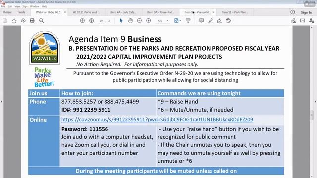 6/2/21 Parks and Recreation Commission Meeting смотреть онлайн