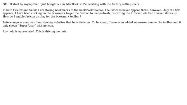 New Mac User: Favicons for Firefox/Safari bookmarks? смотреть онлайн