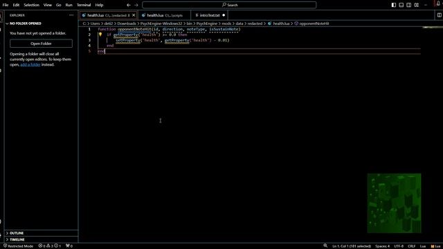 как сделать убавление хп в фнф Psych Engine?