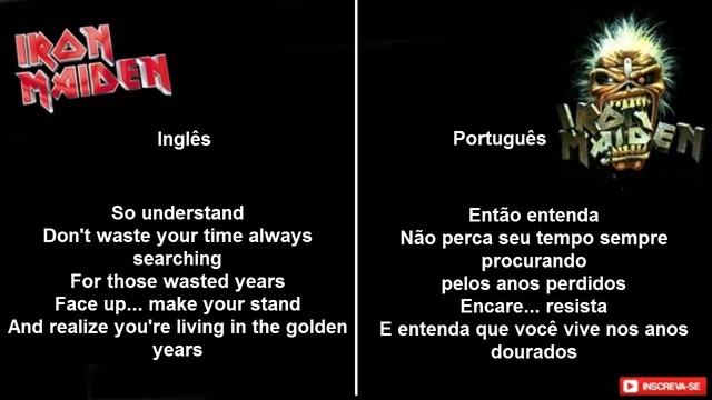 🔴 Aprenda Inglês Com Iron Maiden - (Wasted Years)
