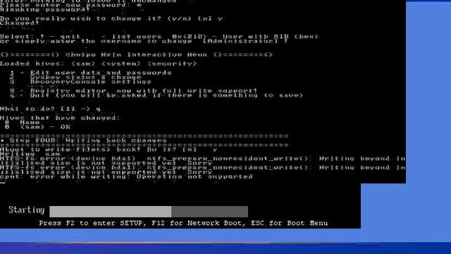 Reset Windows XP's password using Offline NT Password and Registry Editor смотреть онлайн