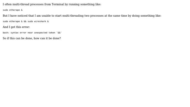 Ubuntu: How to start multi-threading multiple processes with one command? смотреть онлайн
