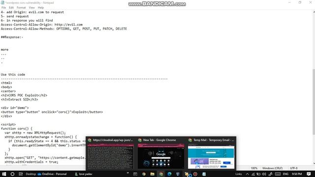 CORS ( Cross-Origin Resource Sharing) | Exploitation | Bug Bounty POC смотреть онлайн