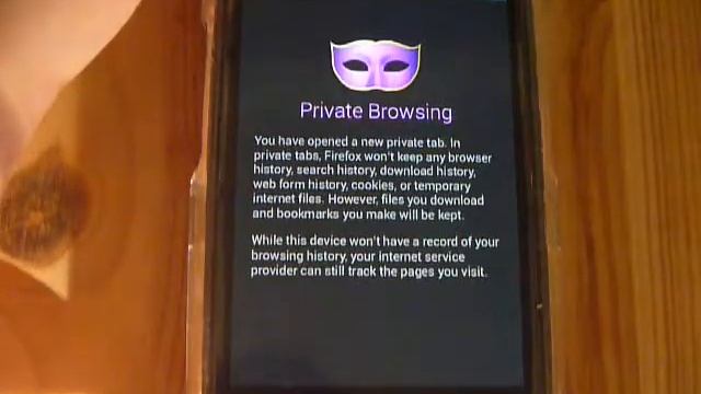 Private Browsing mode for Firefox on a Pantech Burst running CM10. Deletes history/cookies. смотреть онлайн