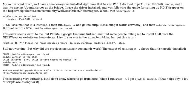 Ubuntu: "Please run 'make modules_prepare'" issue when installing NDISWrapper смотреть онлайн