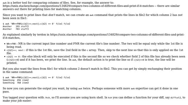 Unix & Linux: Using Diff on a specific column in a file (2 Solutions!!) смотреть онлайн