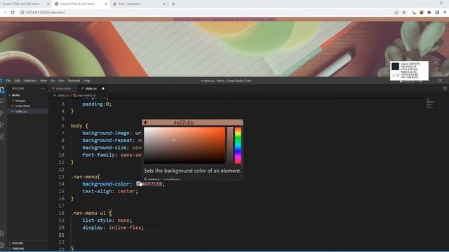 Simple Menu with HTML and CSS смотреть онлайн