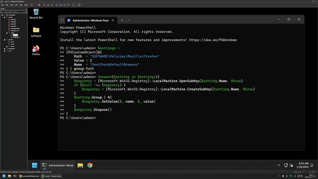 PowerShell: Firefox don't check default browser смотреть онлайн