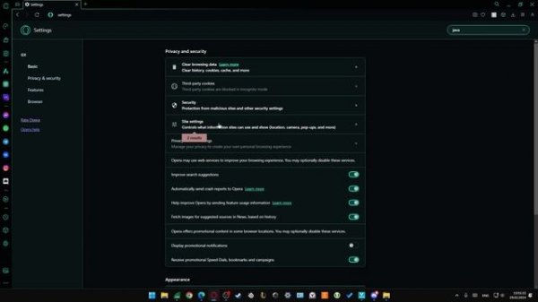 How to Enable Javascript in Opera GX?