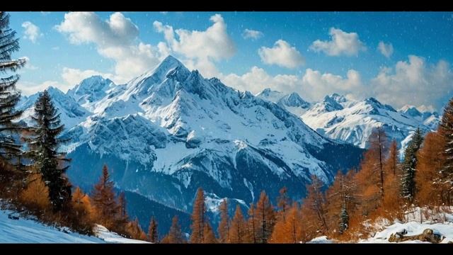 Буря в снежных горах, видео для сна