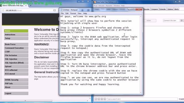 OWASP DVWA BURP SUITE | Session Hijacking Tutorial