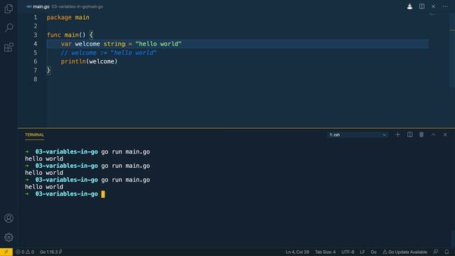 04 - Variables in Go (2160p with 30fps) смотреть онлайн