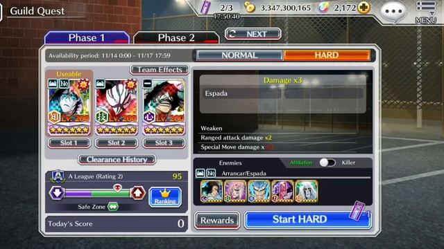 bleach brave souls - hard guild quest - ranged espada killer смотреть онлайн