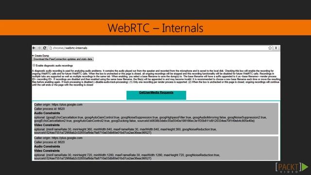 Developing Real Time Applications with WebRTC: Introducing the Debugging Tools | packtpub.com смотреть онлайн