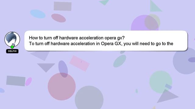 How to turn off hardware acceleration opera gx? смотреть онлайн