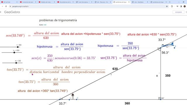 problemas de trigonometría – GeoGebra Google Chrome 2024 03 29 19 56 18 смотреть онлайн