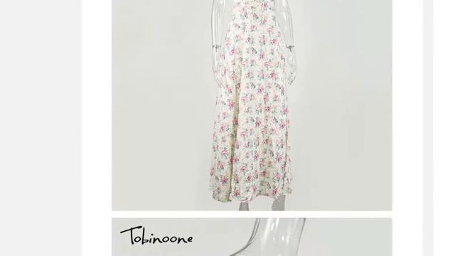 Tobinoone с принтом летнее платье, с цветочным принтом, с короткими пышными рукавами. смотреть онлайн