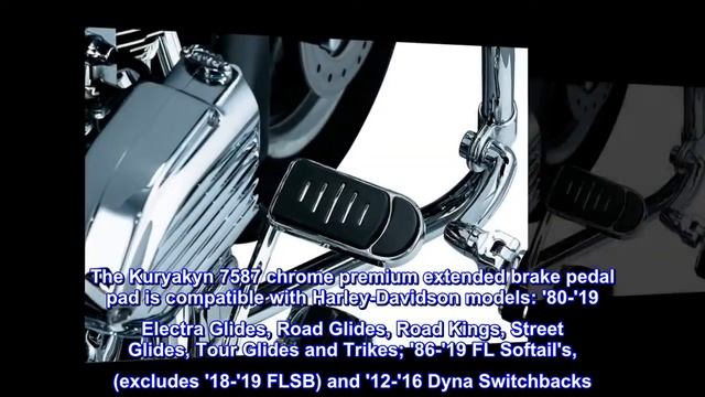 Kuryakyn 7587 Motorcycle Foot Control: Premium Extended Brake Pedal Pad for 1980-2019 Harley смотреть онлайн