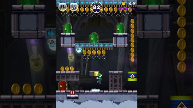 Super Mario Run: (100%) 2-1 Ghost-Door Deception (All Purple Coins) смотреть онлайн