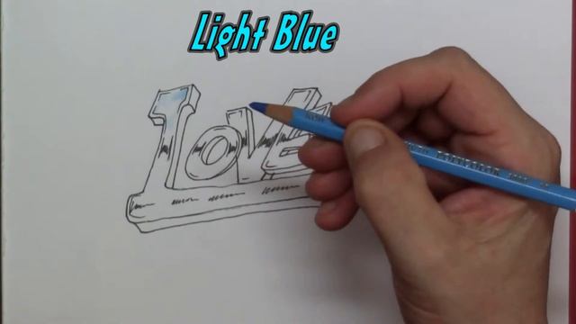 How to Draw Chrome Letters word LOVE very easy смотреть онлайн