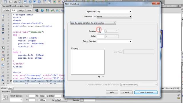 Dreamweaver Tutorial- CSS Transitions Panel смотреть онлайн