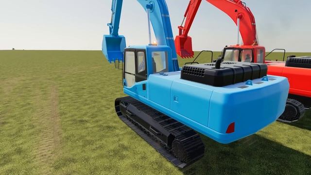 New Crawler Excavators Change Colors and Trucks Transport Vehicles and Machinery #Excavators смотреть онлайн