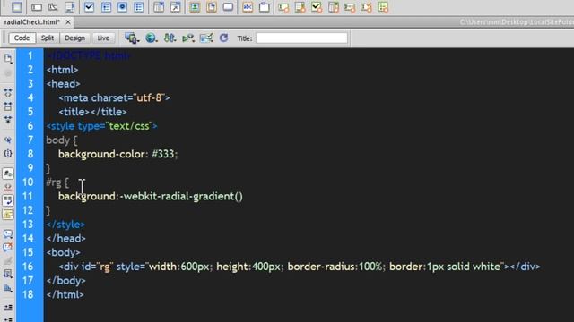 Dreamweaver Tutorial :Radial gradients for your html elements with css 3-Part 1 смотреть онлайн