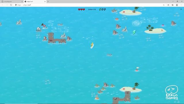 マイクロソフトエッジの隠しゲーム 「レッツサーフィン」 ゲームプレイレビュー 【Nokyo】