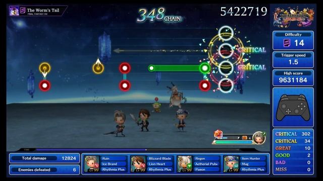 Theatrhythm Final Bar Line - The Worm's Tail (FFXIV) Supreme Perfect Chain! смотреть онлайн