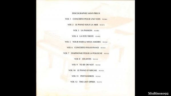 Saint-Preux - Le Piano d'Abigail (1983) - Le Piano d'Abigail I