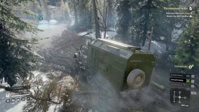 SnowRunner. Юкон. Пик Биг-Салмон. Поручение "Подтопленный гигант" смотреть онлайн