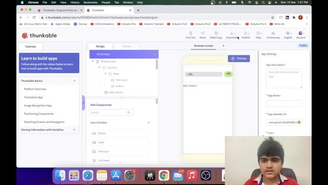 How To Create A Browser Application On Thunkable [ No More Chrome Use Your Own ]