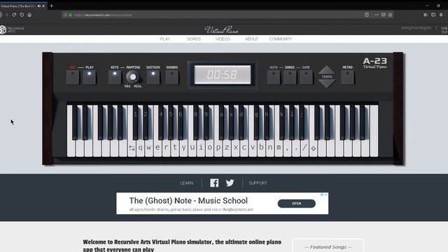 Virtual Piano The Best Online Piano Keyboard with Songs Mozilla Firefox 7 3 2019 8 34 42 PM смотреть онлайн