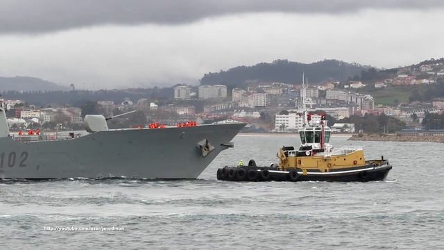 Spanish Frigate ALMIRANTE JUAN DE BORBON F102 inbound for A Coruña смотреть онлайн