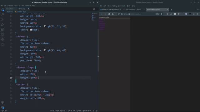HTML CSS - Simple Sidebar Menu смотреть онлайн